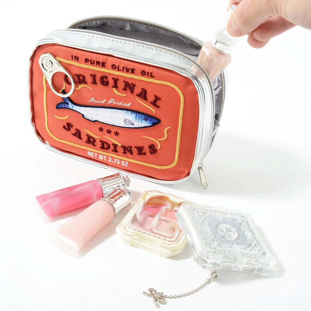 PU Leather Cosmetic Bag Sardine Can Shape Multicolor Travel