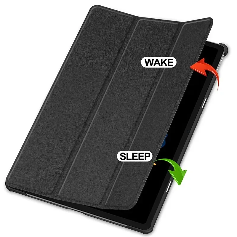 Premium Leather Triple Fold Magnetic Cover with Auto Sleep