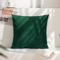 Velvet Decorative Pillow Cover for Sofa - Super Soft Nordic Home Decor Cushion (Emerald Green)