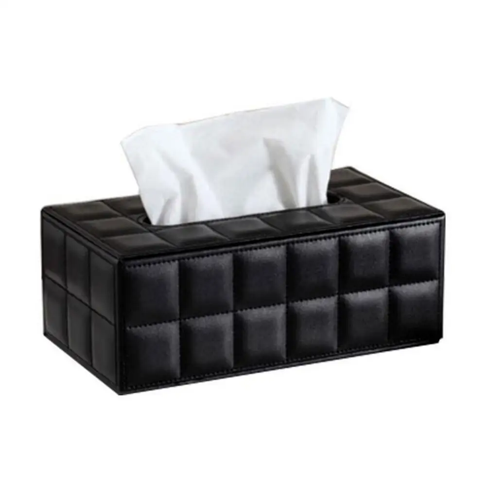 Faux Leather Tissue Box High Quality Elegant Durable Rectangle Paper Holder Tissue Dispenser Storage Box Car Home Decor 3
