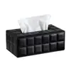 Faux Leather Tissue Box High Quality Elegant Durable Rectangle Paper Holder Tissue Dispenser Storage Box Car Home Decor 3