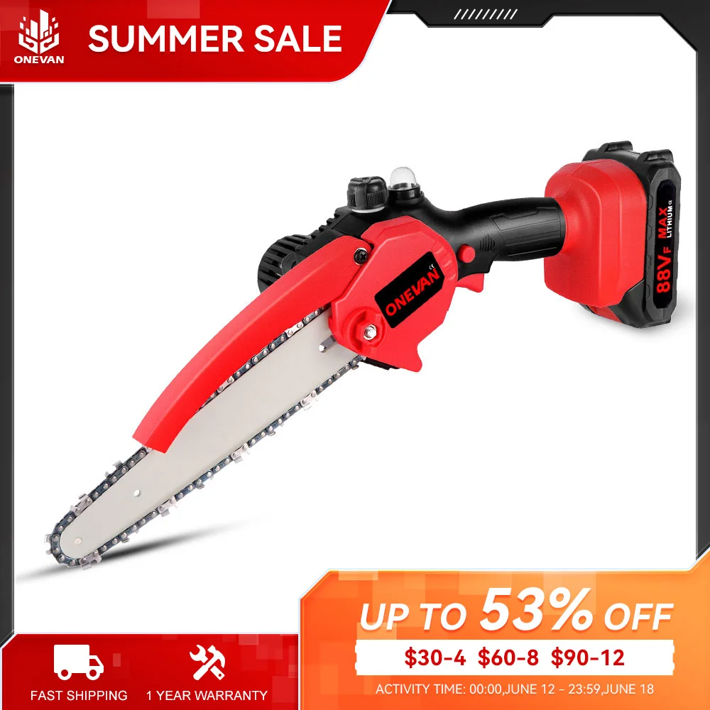 Onevan 3500w 8inch Electric Saw 30000rpm Mini Rechargeable Pruning Wood