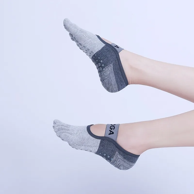 Enhanced Women's Anti-Slip Pilates & Yoga Five-Toe Socks – Breathable, Professional Grip for Ballet, Dance, & Fitness