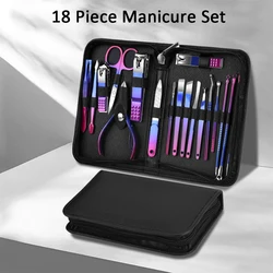 Deluxe Stainless Steel Manicure & Pedicure Kit with Travel Case (18pcs set)
