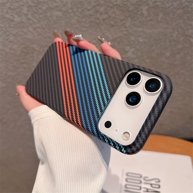 Luxury Carbon Fiber Texture Shockproof Phone Case - Hard PC Cover