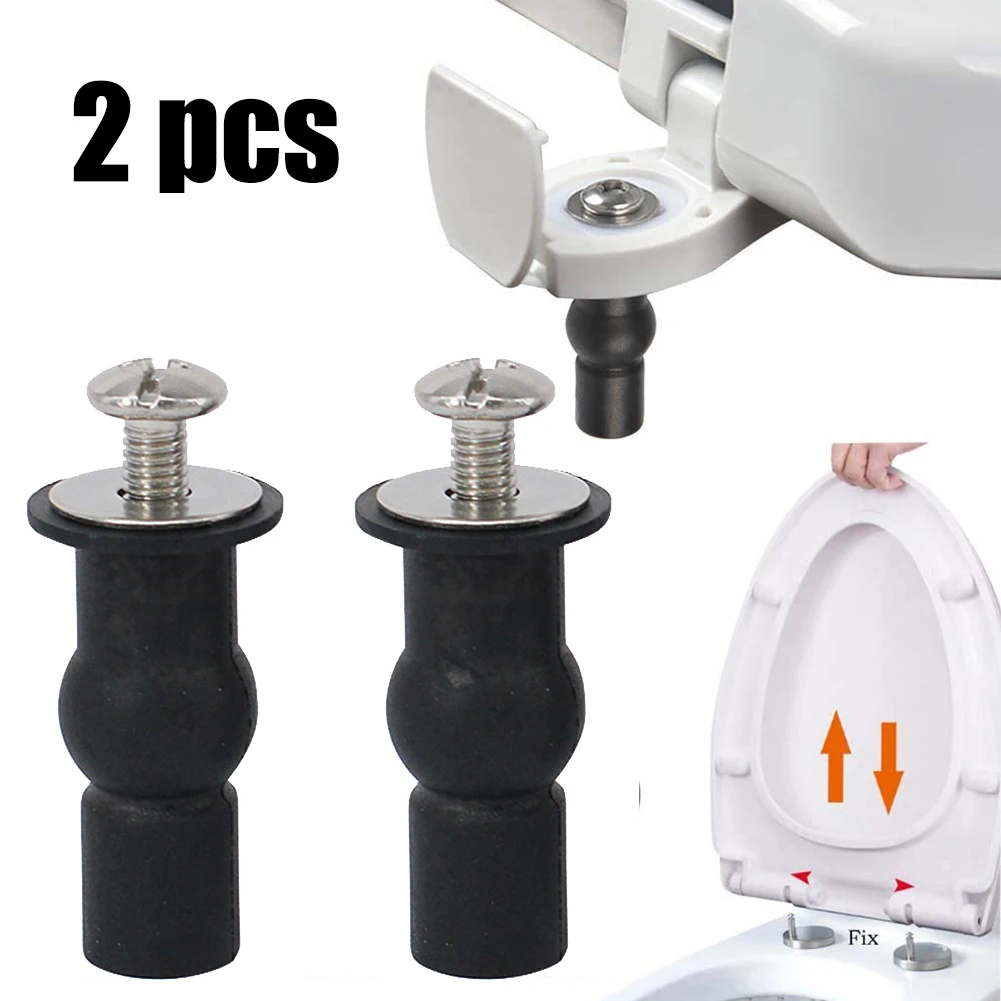 

2PCS Toilet Seat Screws Hinges Expansion Bolt Rubber Stainless Steel Toilet Cover Fittings Top Nuts Fixings Bathroom Accessories