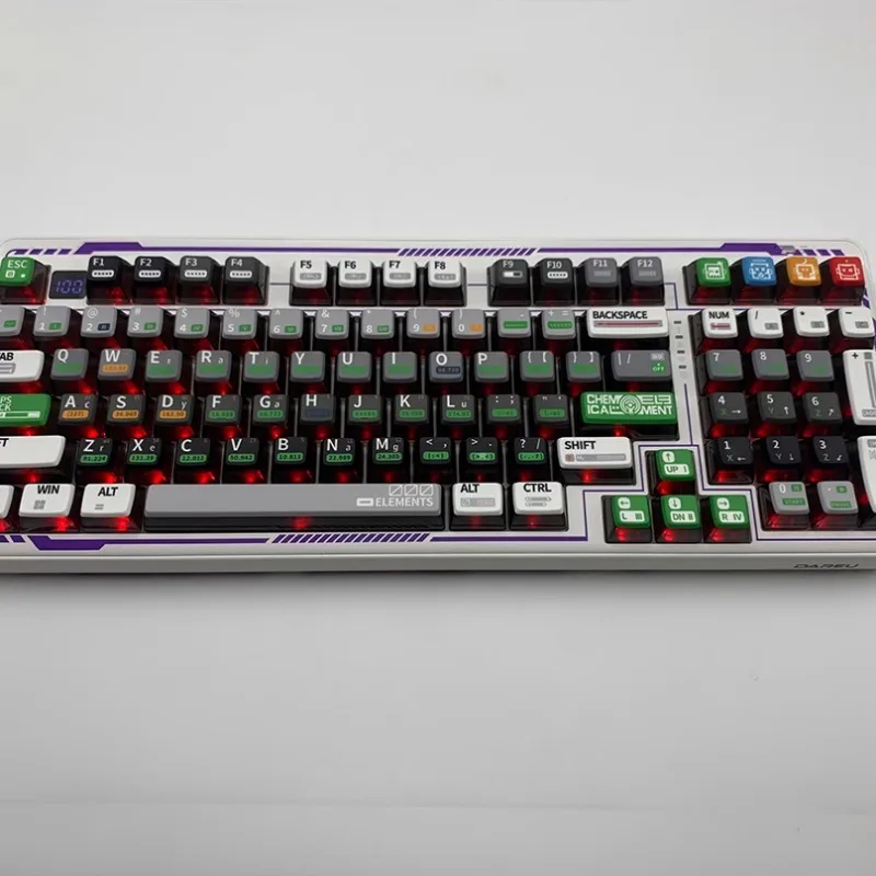Transparente Pudim Keycaps Grupo Acessório Teclado Mecânico Mifuny Tema Elemento Químico Pbt Mda Perfil Gaming Key Caps - Imagem 5