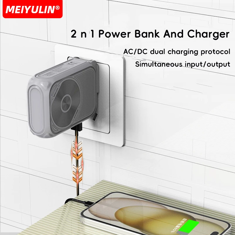 20000mAh Magnetic Wireless Power Bank Stand 10000mAh Portable USB Cable Fast Charging External Battery for iPhone Samsung Xiaomi 6