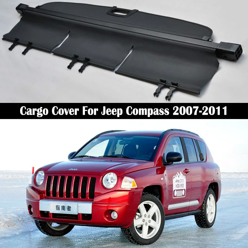 

Trunk Cargo Cover For Jeep Compass 2007-2011 Security Shield Rear Luggage Curtain Retractable Partition Privacy Car Accessories