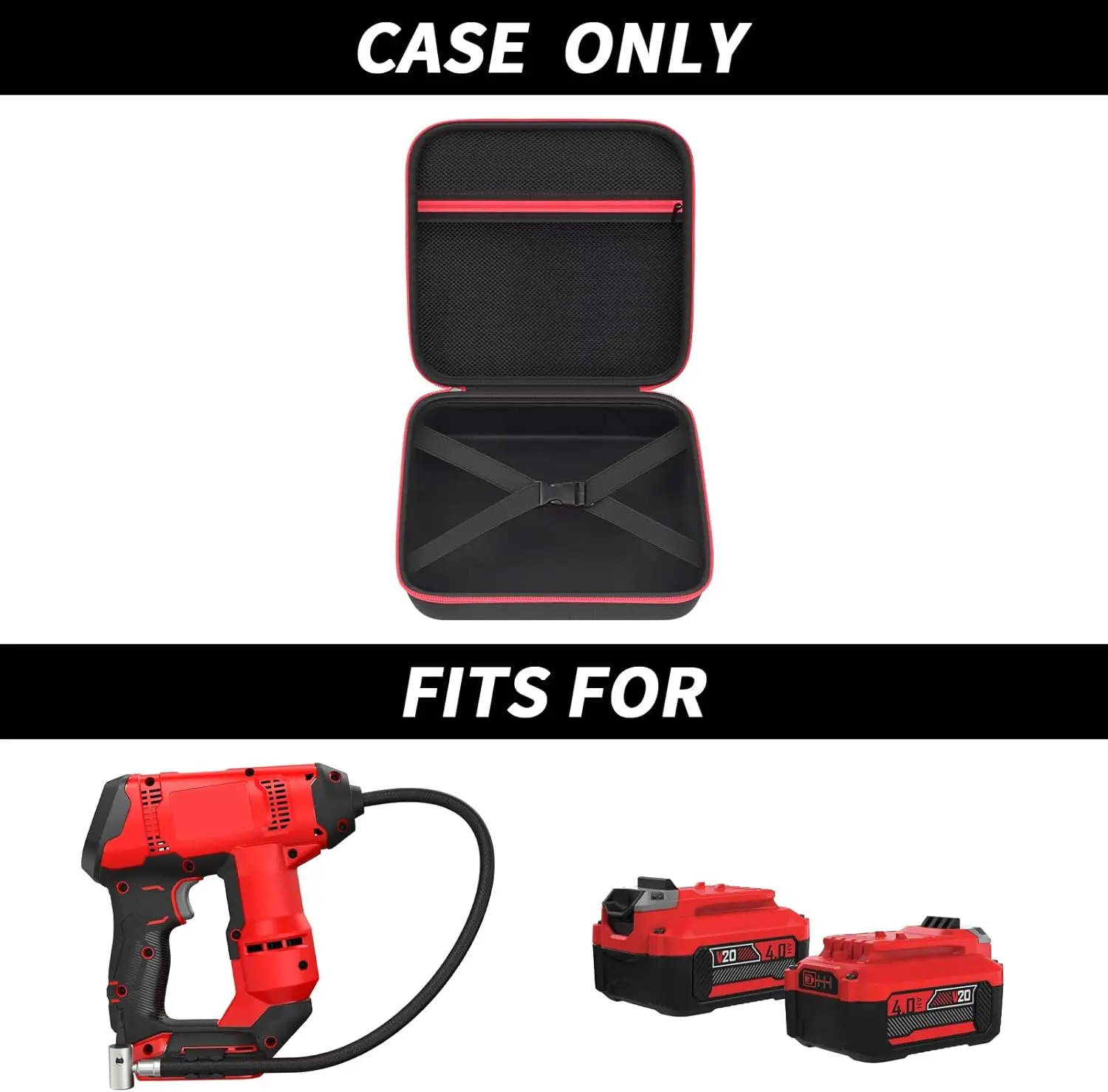 （Case only) Case Compatible with CRAFTSMAN V20 Cordless Tire Inflator Portable Air Compressor Pump, Digital Gauge&Bare Tool  Bag 2