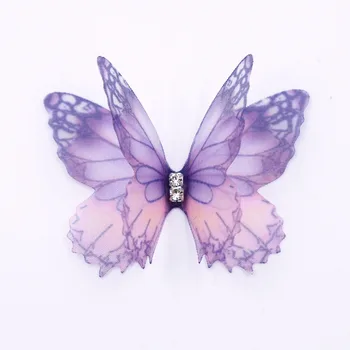 50Pcs 3D Organza Butterfly Appliques 1