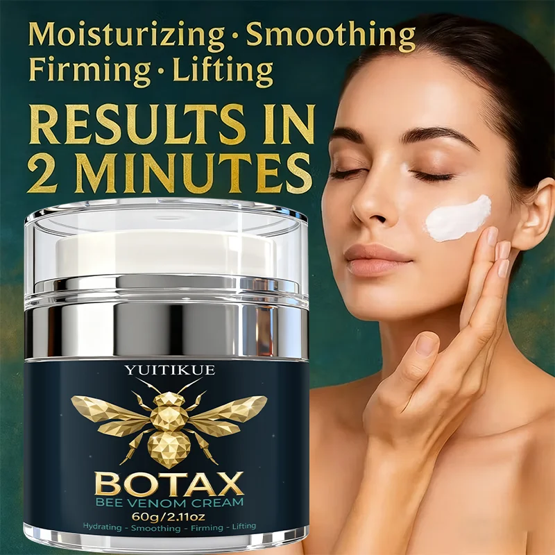 Bee Venom Cream - a moisturizing formula containing collagen, hyaluronic acid, and retinol, improves the appearance of dryness a