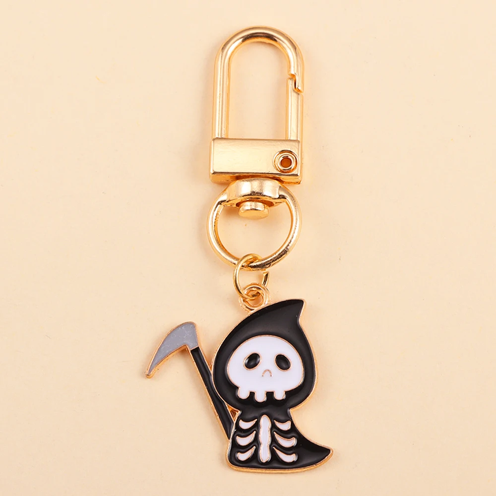 Cartoon Emaille Halloween Schlüssel bund lustige Geist Fledermaus Katze Anhänger Schlüssel ringe für Frauen Männer handgemachte Party Geschenk Schmuck Zubehör – Detail 9