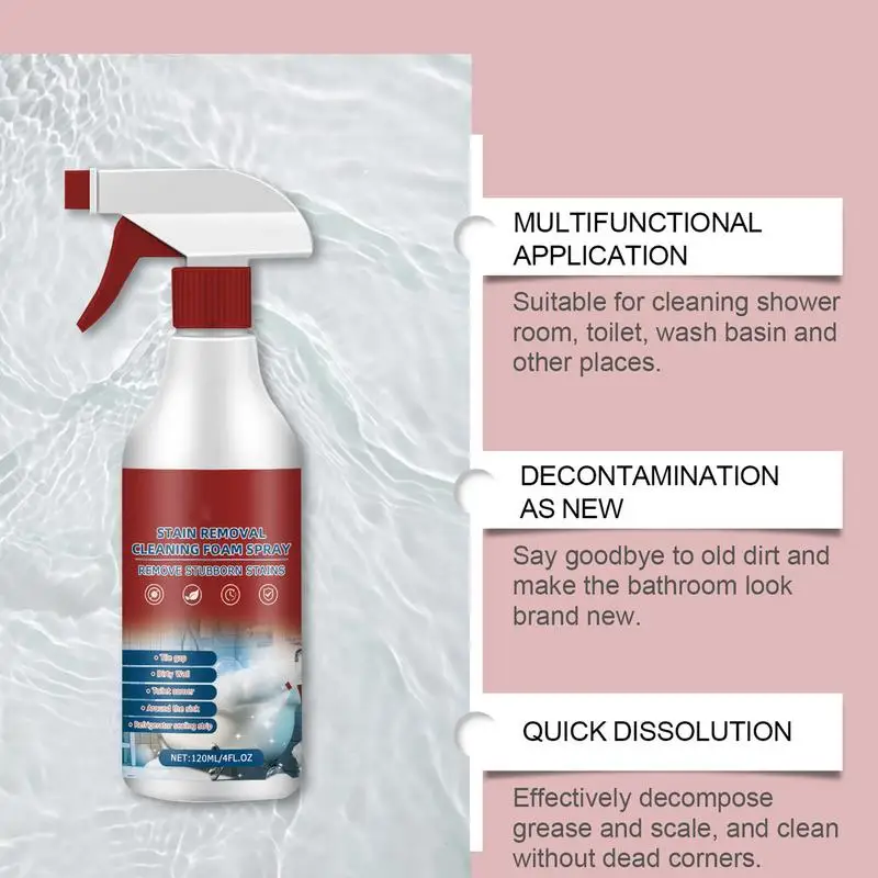 Bathroom Decontamination Cleaning Spray Wall Tile Cleaning Spray For Bathroom Multi-Functional Tool For Stained Tile
