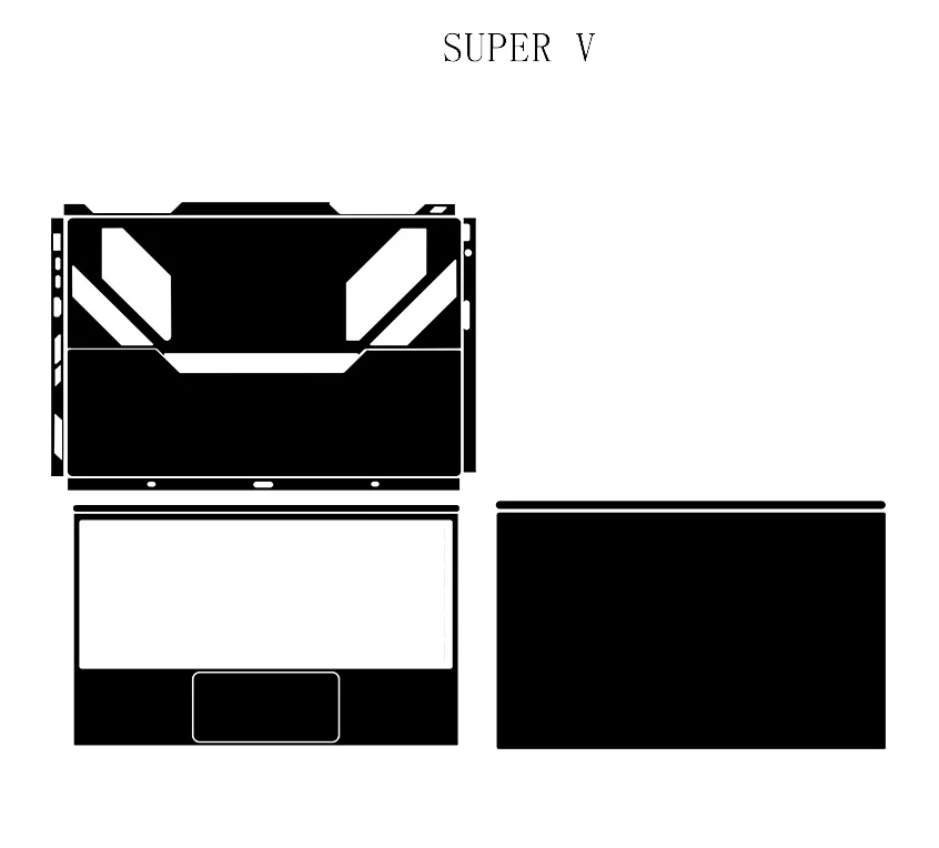 미리 절단된 1x 상단+1x 키보드 주변+1x 하단 스킨 스티커 커버 OnexPlayer SUPER V / Super X 2 in 1 PC 태블릿 스티커용