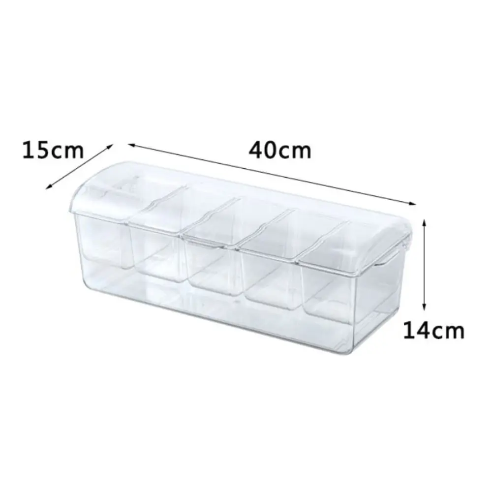 New 5 Compartments Ice Party Platter Large Capacity Transparent Ice Serving Tray Convenient Durable Bar Seasoning Box 6