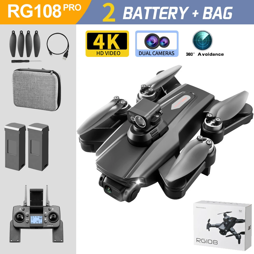 New RG101 MAX Mini Drone 4K Professional Dual HD Camera Infrared Obstacle Avoidance Altitude Hold Mode Foldable RC Plane Toys cute RC Helicopters RC Helicopters