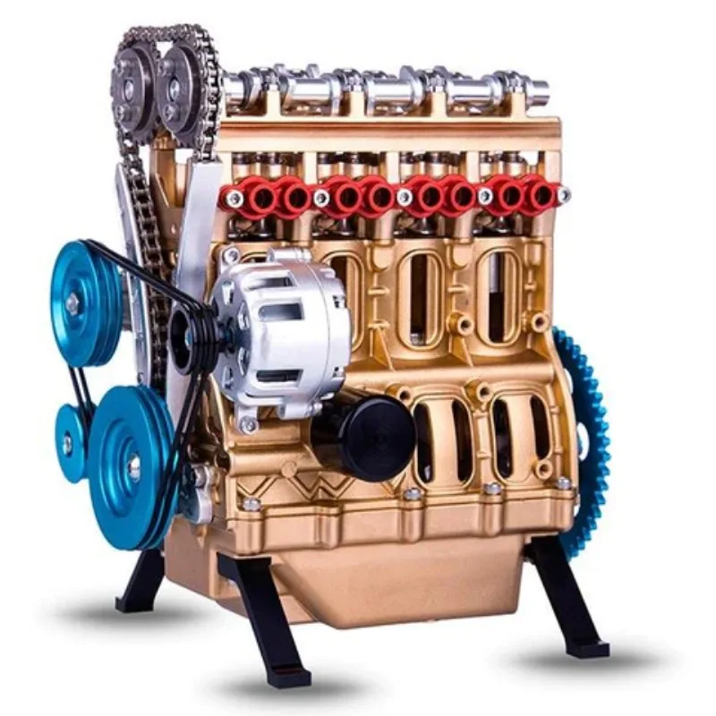 

V4 Car Engine Assembly Kit Full Metal 4 Cylinder Car Engine Building Kit