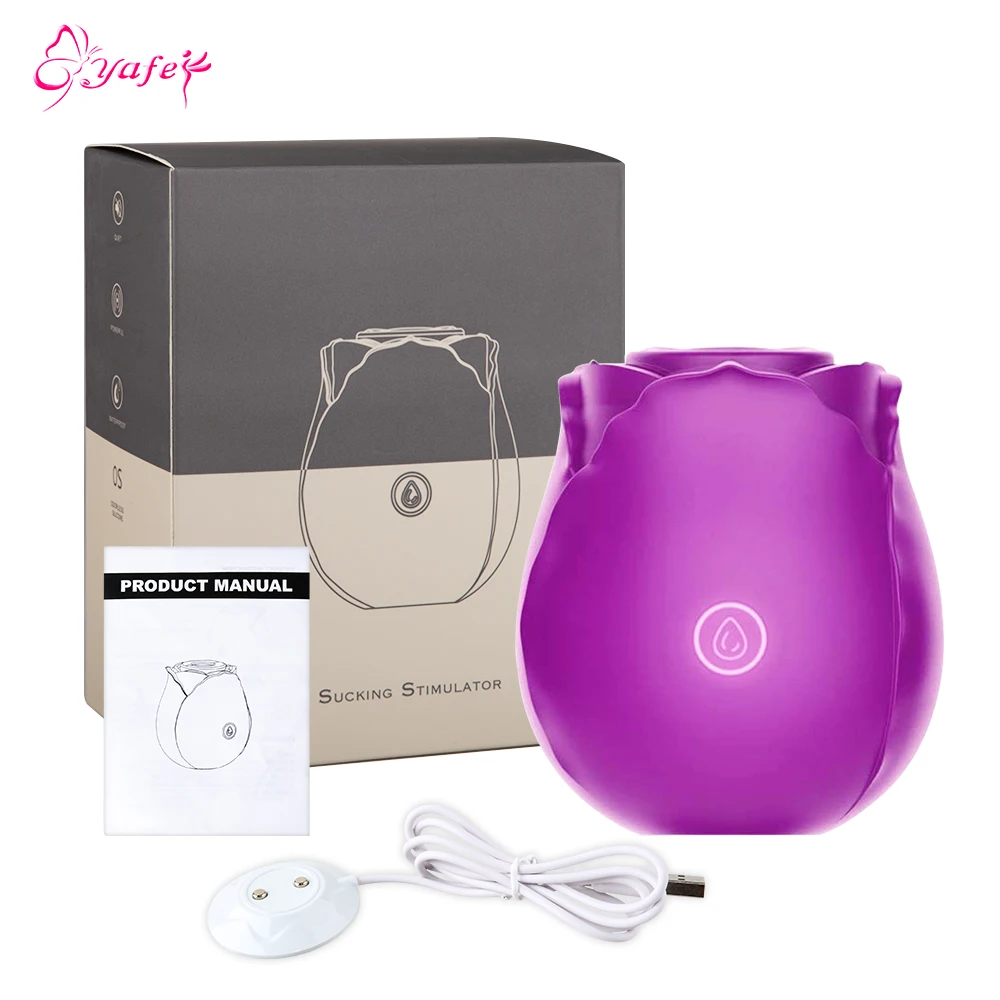 Rose Shape  Sucking Vibrator Intimate Nipple Sucker Oral Powerful Licking Clitoris Stimulation Massager_voghion.com