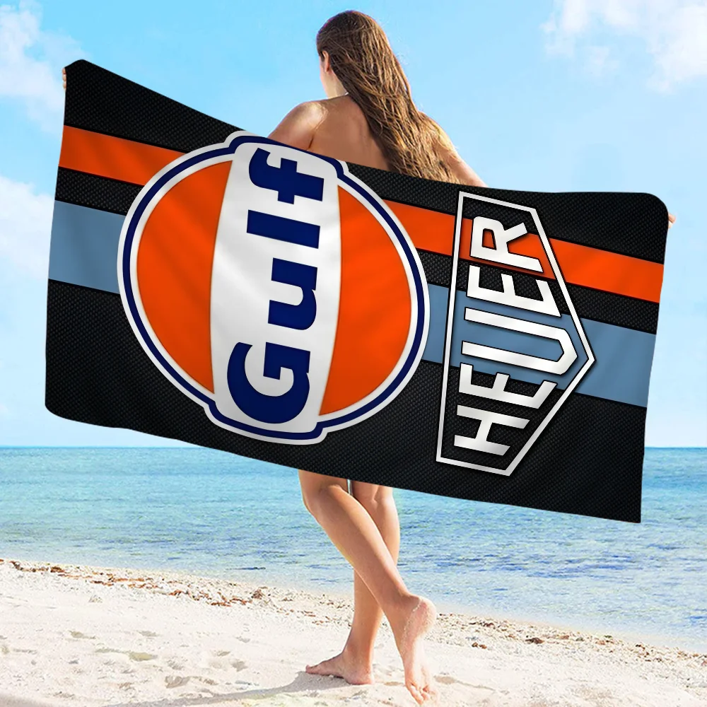 Gulf motorcycle logo Cartoon Beach Towel Cute Kawaii Room Decor Bath Girls Children Hand Towels For Bathroom Shower 2