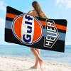 Gulf motorcycle logo Cartoon Beach Towel Cute Kawaii Room Decor Bath Girls Children Hand Towels For Bathroom Shower 2