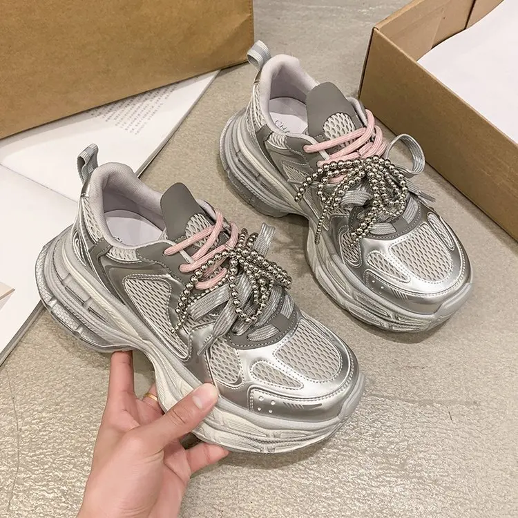 Breathable Women's Vulcanized Trainers With Front Lace-up Design_voghion.com