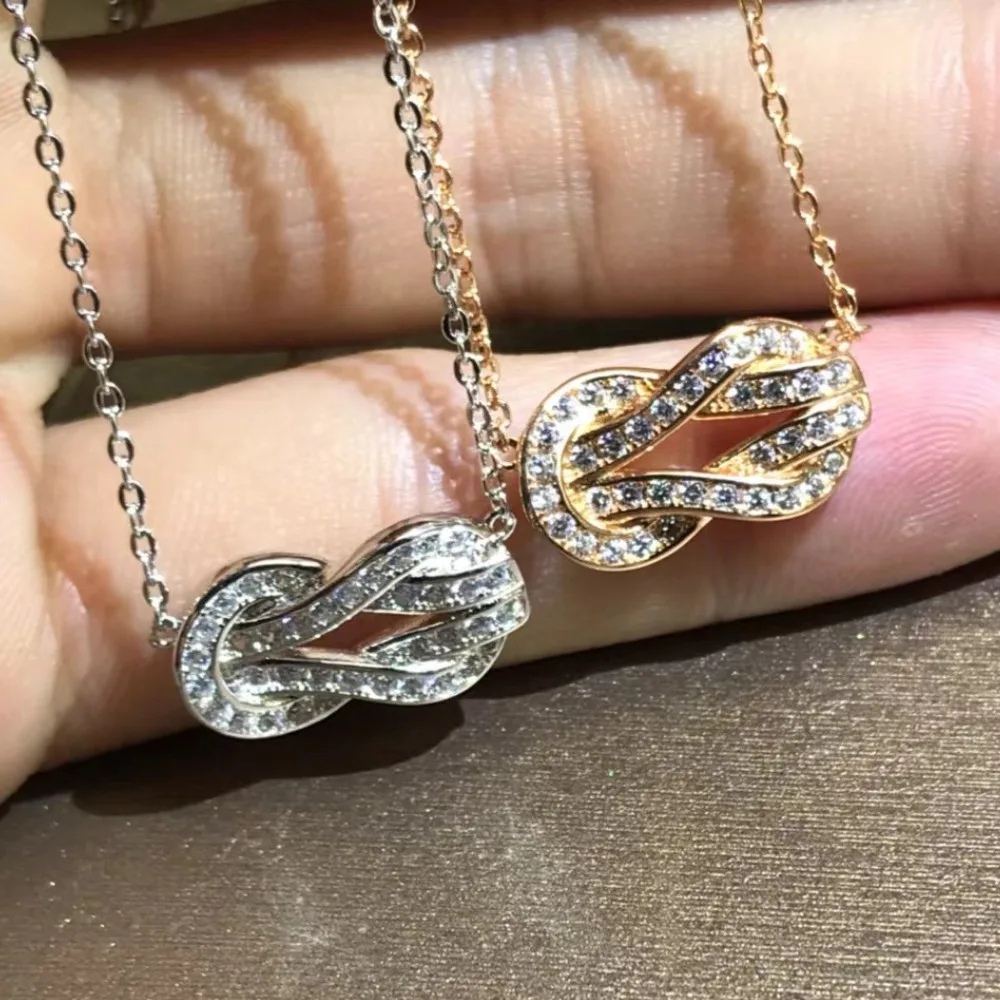 여성용 말굽 단추 모양 펜던트 목걸이, 럭셔리 주얼리 찬스, 인피니티 컬렉션, 실버 925 