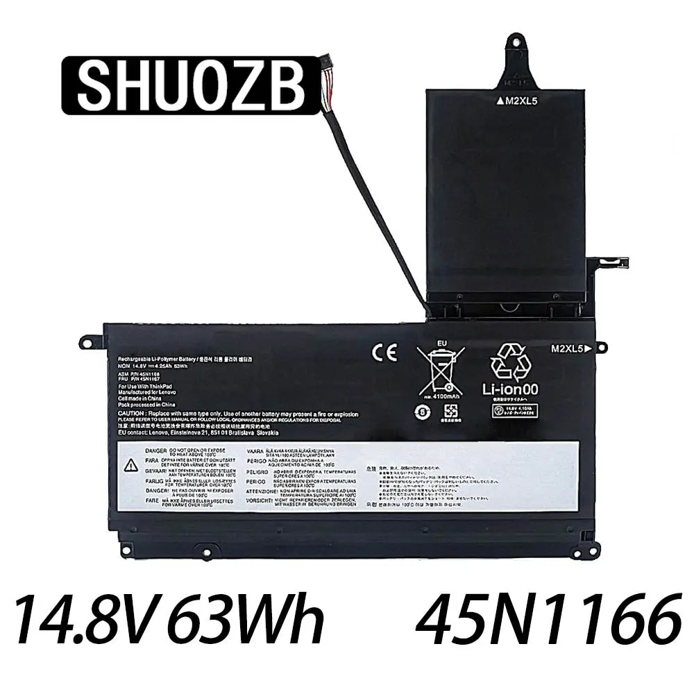 Shuozb 14.8v 63wh 45n1166 Bateria do Portátil para Lenovo Thinkpad s5 S5-s531 S530 S540 45n1167 45n1164 45n1165 4icp7 64 84 Ferramentas Gratuitas