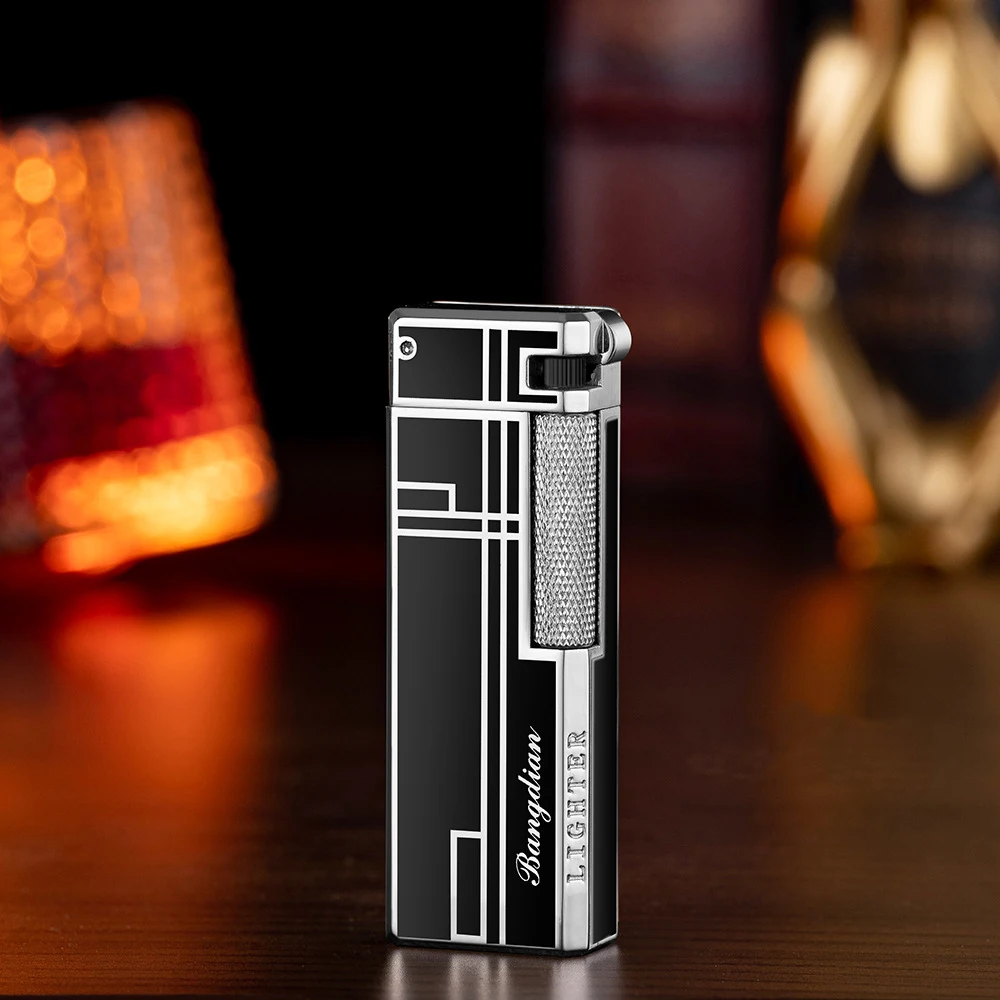 

New Metal Convenient Portable Butane Gas Grinding Wheel Lighter Outdoor Camping Kitchen Cigar Lighter Men's High end Gift