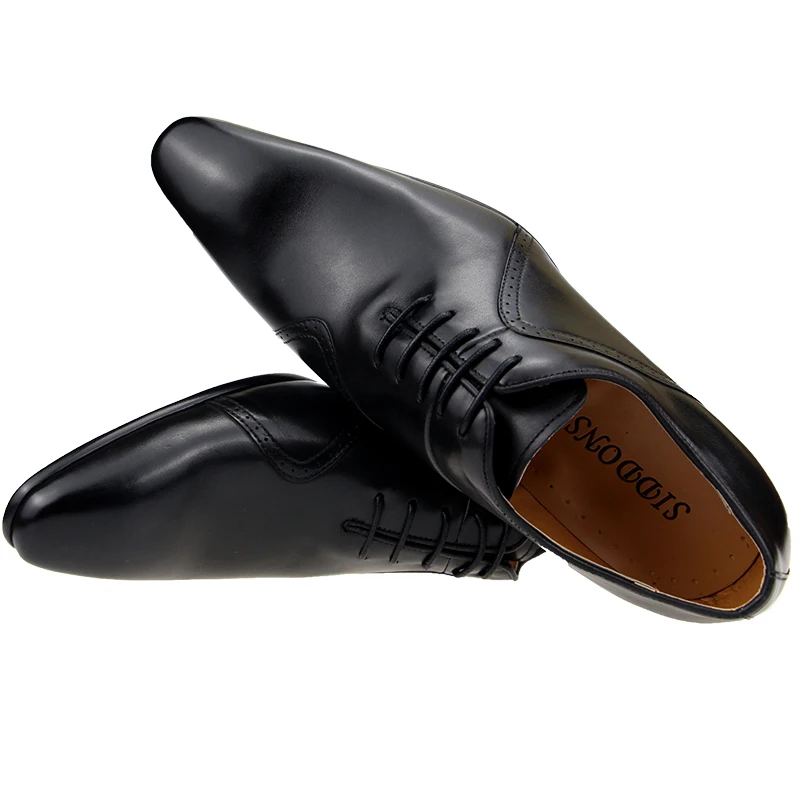 Lace Up Elegance Luxury Hot Sale Formal Shoes for Mens Genuine Leather Zapatos Social  Wedding Dress Sapato Oxford Mixed Leather