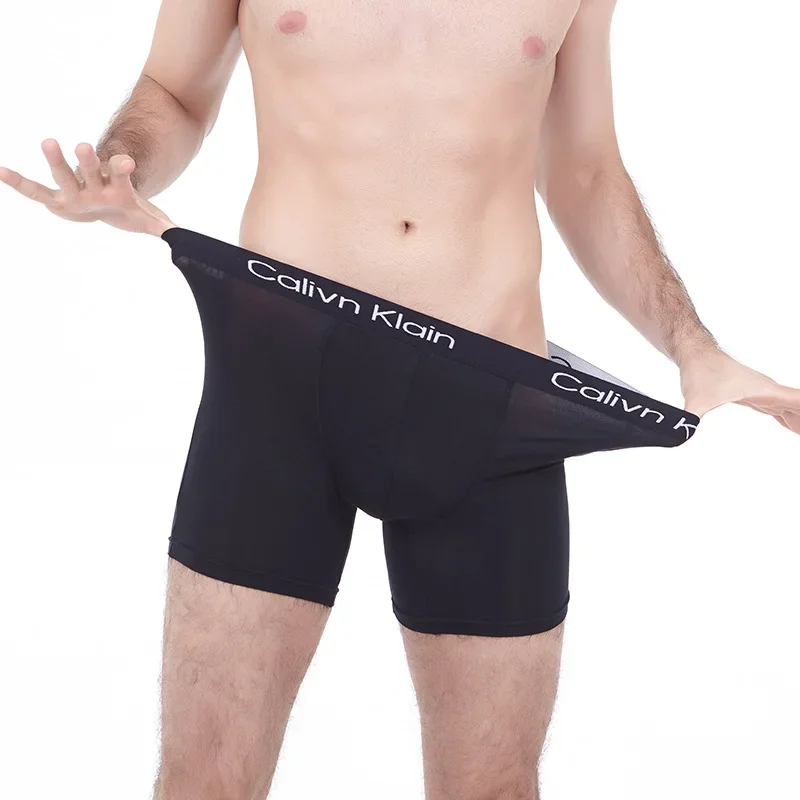 

Sexy Men’s Boxer Briefs High Quality Resilience Sports Panties Man Boxershorts Long Underpants Comfort Cotton Underwear For Male