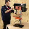 12 in Benchtop Drill Press, 5 Amp 120V,Variable Speed Cast Iron Bench Drill Press,12 in Swing Distance 0-45° Tiltling Worktable. 2
