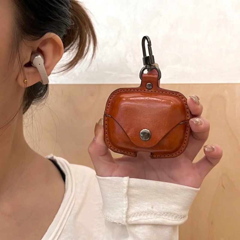 Shokz OpenDots One E310 Bluetooth Leather Earbuds Protective Case with Anti-Drop Ring