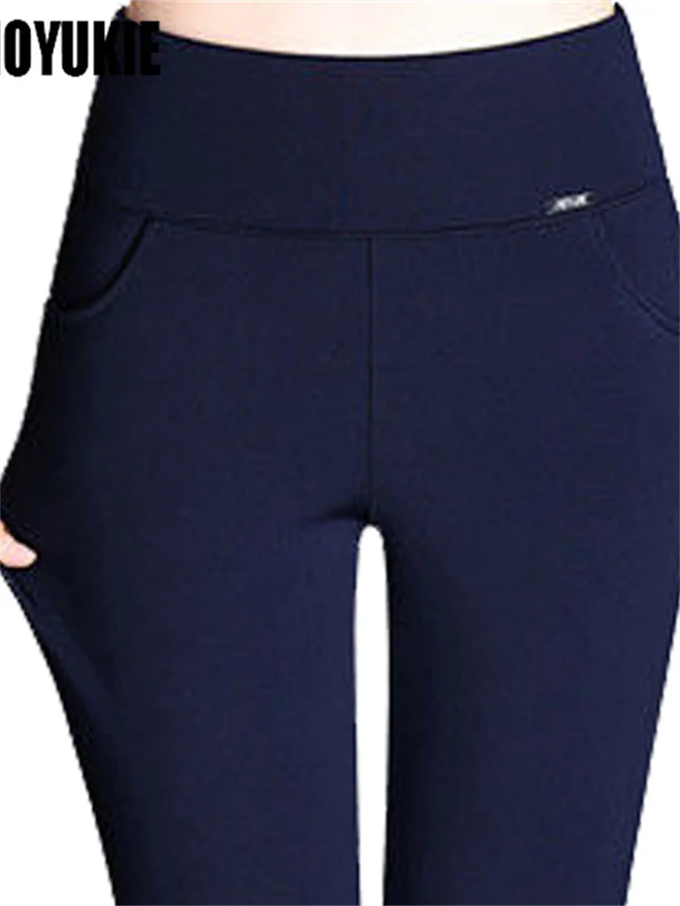 

winter warm thick high waist Women's Capris pencil pants for women skinny women's pants woman trousers black white