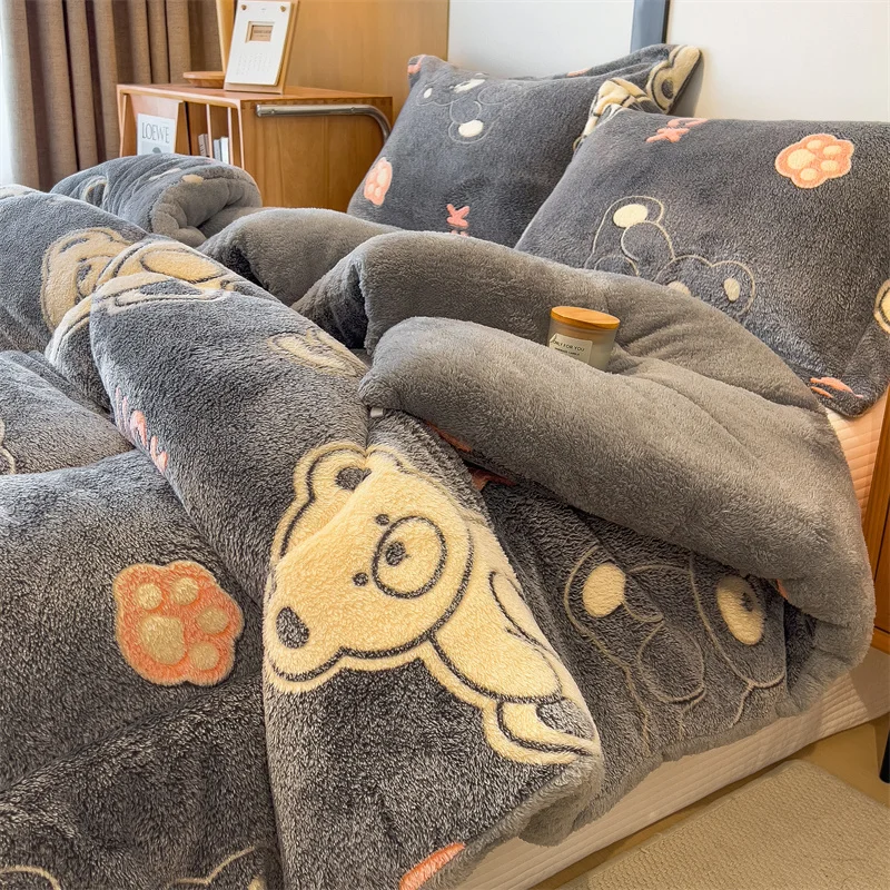 بطانية صوف الضأن الشتوية لحاف دافئ للغاية الخريف ا...