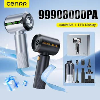 CENRR New Car Vacuum Cleaner 7500mAh Home Strong Suction Powerful Portable HandHeld Car Cleaner Gift Dust Display Lamp Air Gun