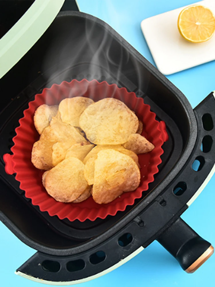 

Reusable Air Fryer Silicone Liners, Non-stick Basket for Oven, Microwave Safe Pot Replacement, Food Safe Accessories