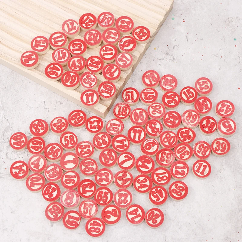 90pcs Deluxe Wooden Replacement Plates for Bingo Game Set