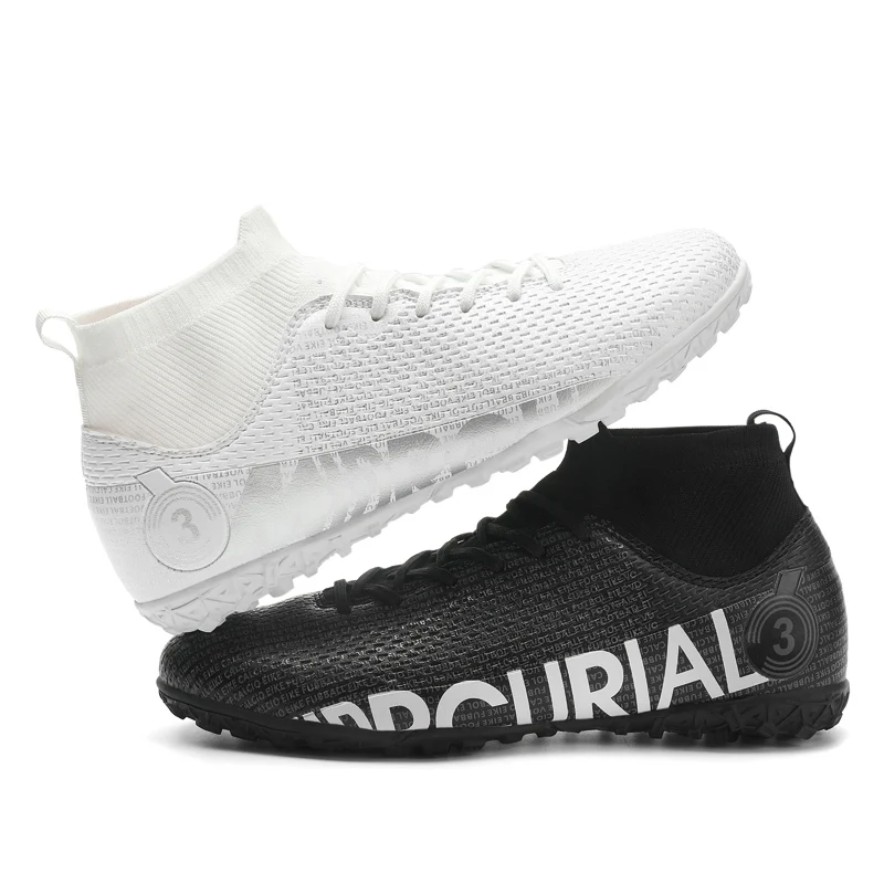 Men's Football Boots High-Top Soccer Shoes Boys Anti-Slip Grass Training Soccer Cleats FG/TF Boots Wide Size 31-48