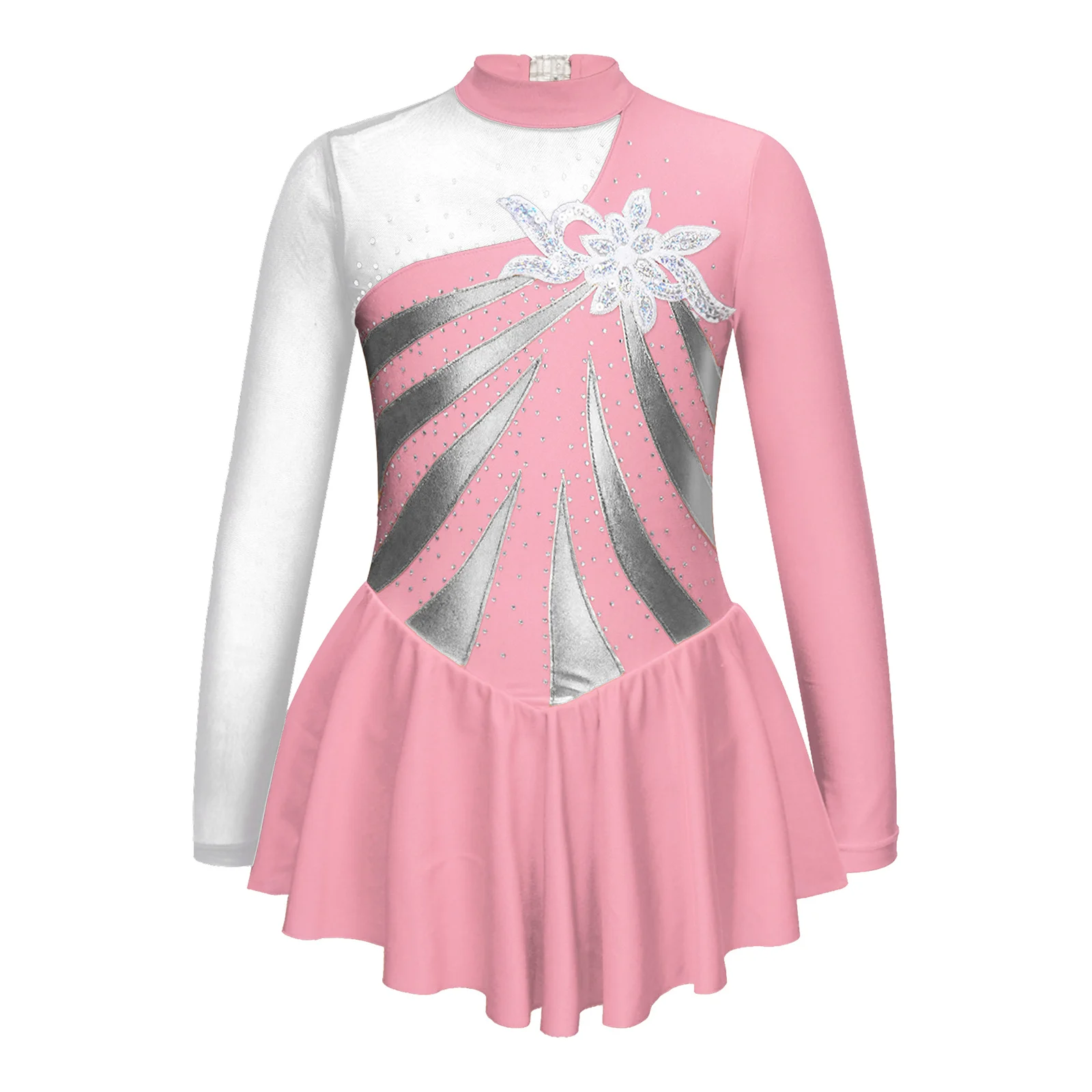 

Kids Girls Sequins Ballet Tutu Dress Long Sleeve Gymnastics Workout Leotard Figure Ice Skating Dancewear Ballerina Dance Costume