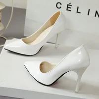 Nude Pumps for Women High Heel Shoes Female Fashion Patent Leather Sexy Pointed Toe Thin Heel Wedding Shoes Plus Size 34-44 - Image 6