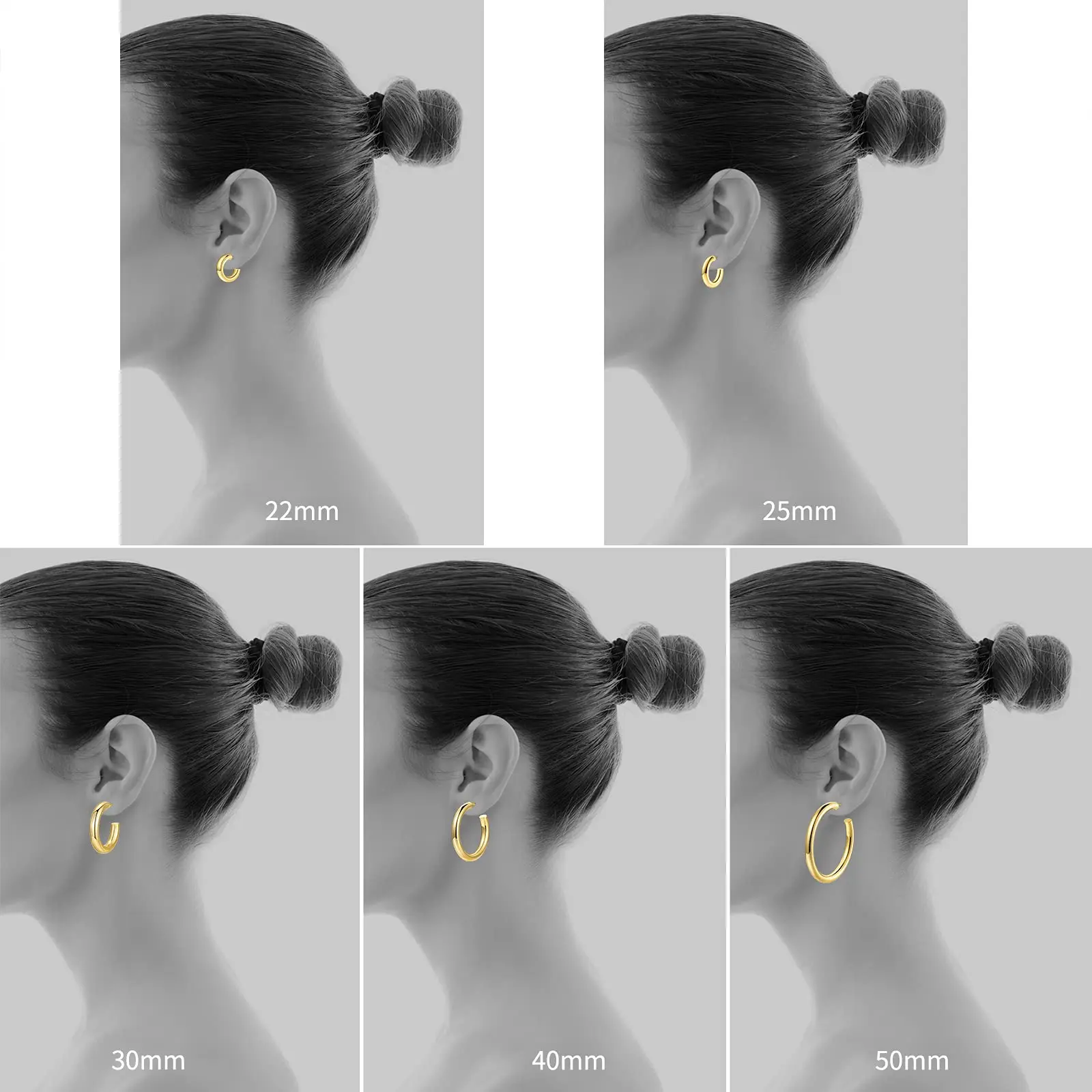 Shevalu Hoop Earrings for Women Cute 14K Real Gold Plated Copper Hoop With 925 Sterling Silver Post New Modern Jewelry For Women 6