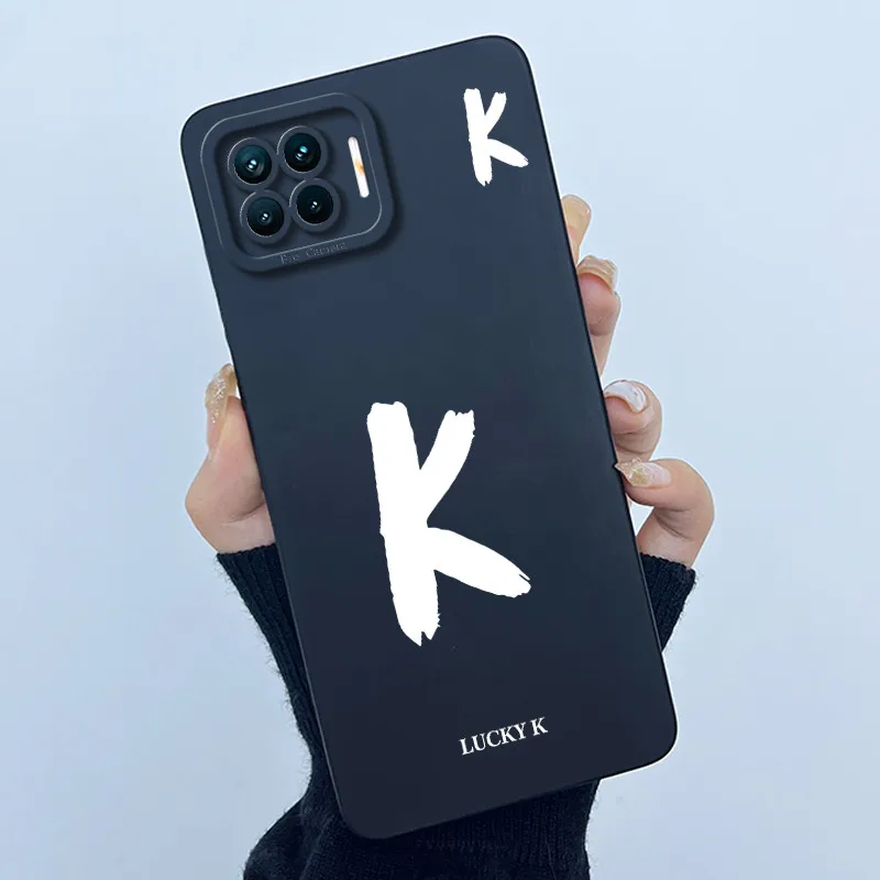 Lucky Initial Letter Couples Phone Bumper - Soft TPU Silicone Back Cover Case