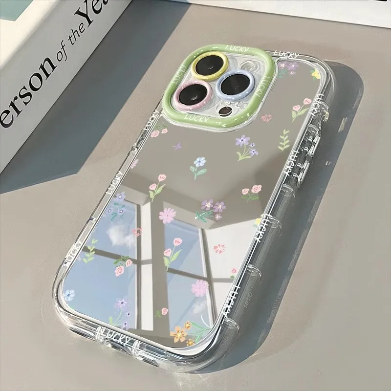 Elegant Spring Flowers Air Cushion Mirror Phone Case Cover
