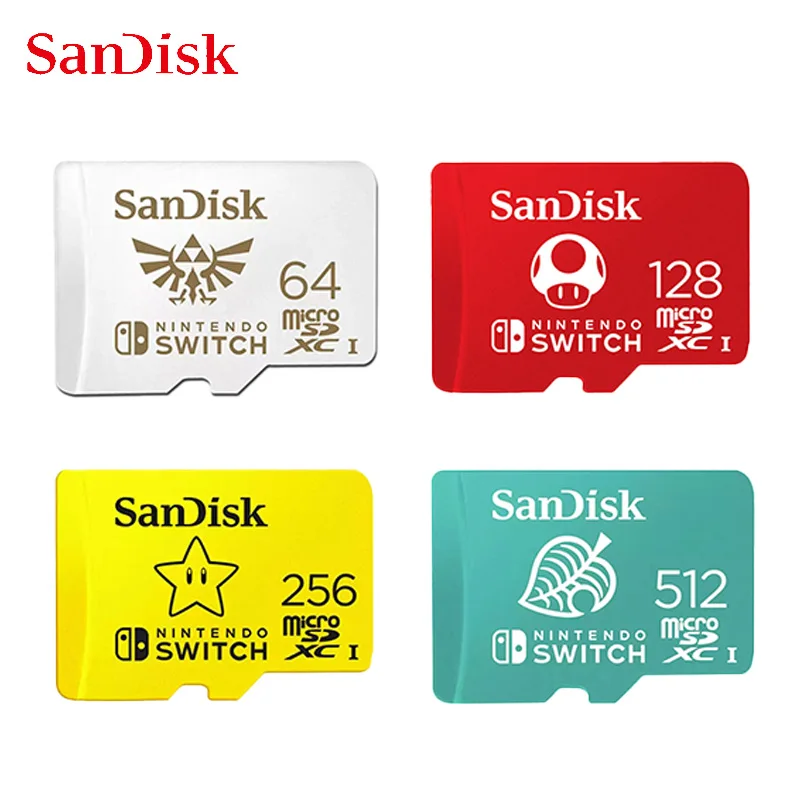 Sandisk Micro Sd Card 64Gb 128Gb Scheda Di Memoria Sd/Tf Flash Microsd Card 256Gb 512Gb Nintendo Switch Dedicato Con Adattatore