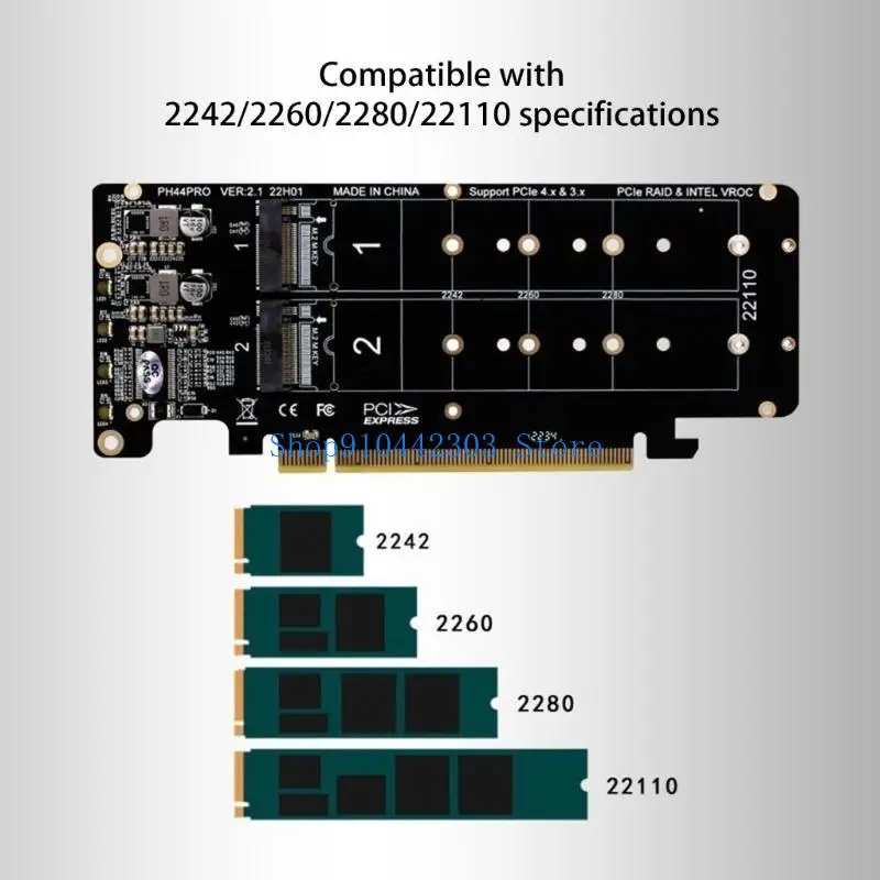 652F M.2 M-키 NVME 디스크용 양면 미니 PCIE X16 확장 어댑터 카드용 SSD