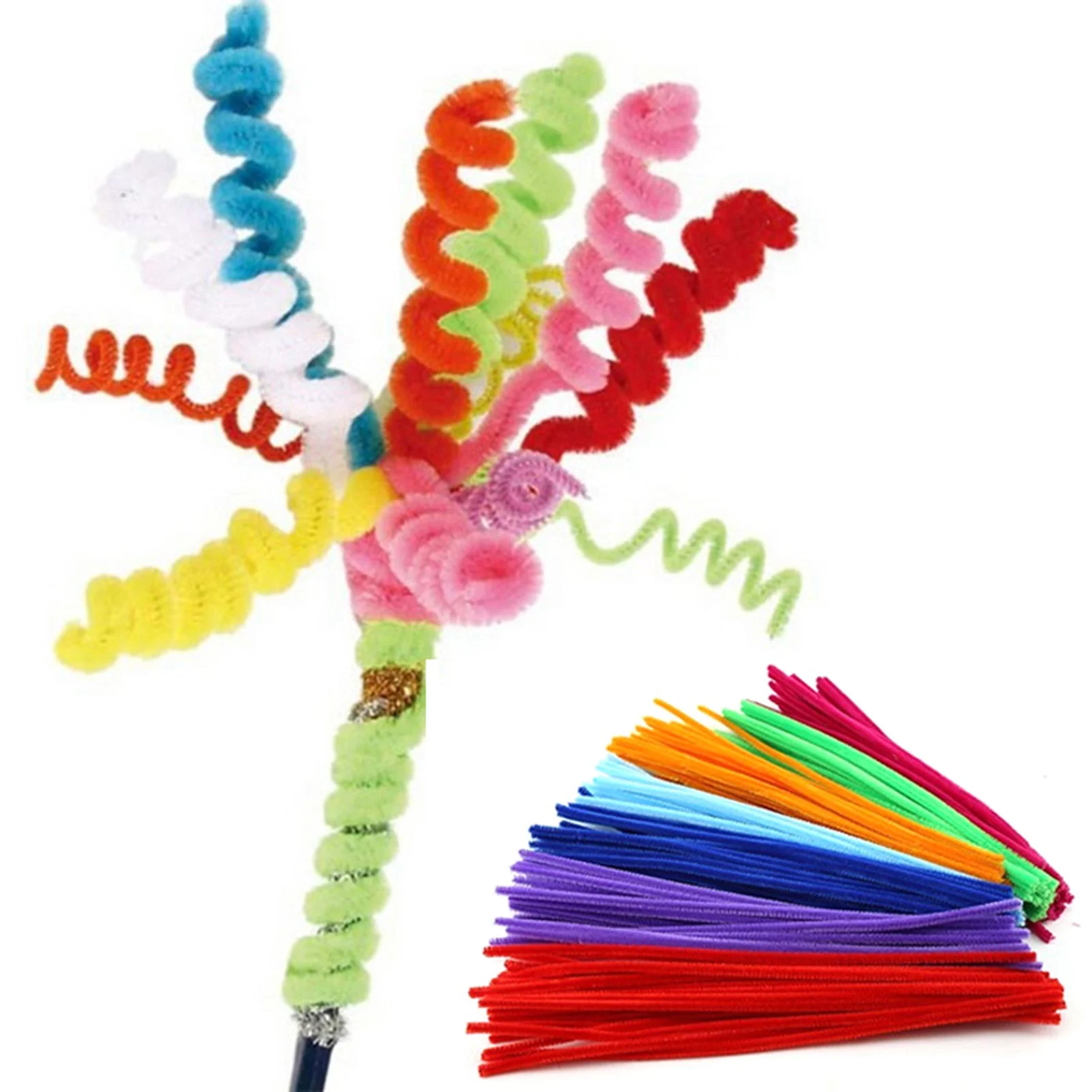 

Pipe Cleaners 100 Pieces Chenille Stems 10 Colors Pipe Cleaners Soft Chenille Stems for Kids Creative Craft Decorations