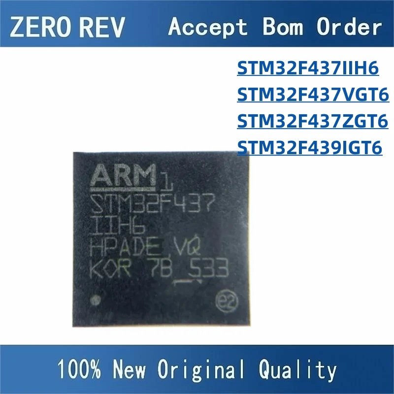 

100% New STM32F437IIH6 UFBGA201 STM32F437VGT6 LQFP100 STM32F437ZGT6 LQFP144 STM32F439IGT6 LQFP176 Brand new original chips ic