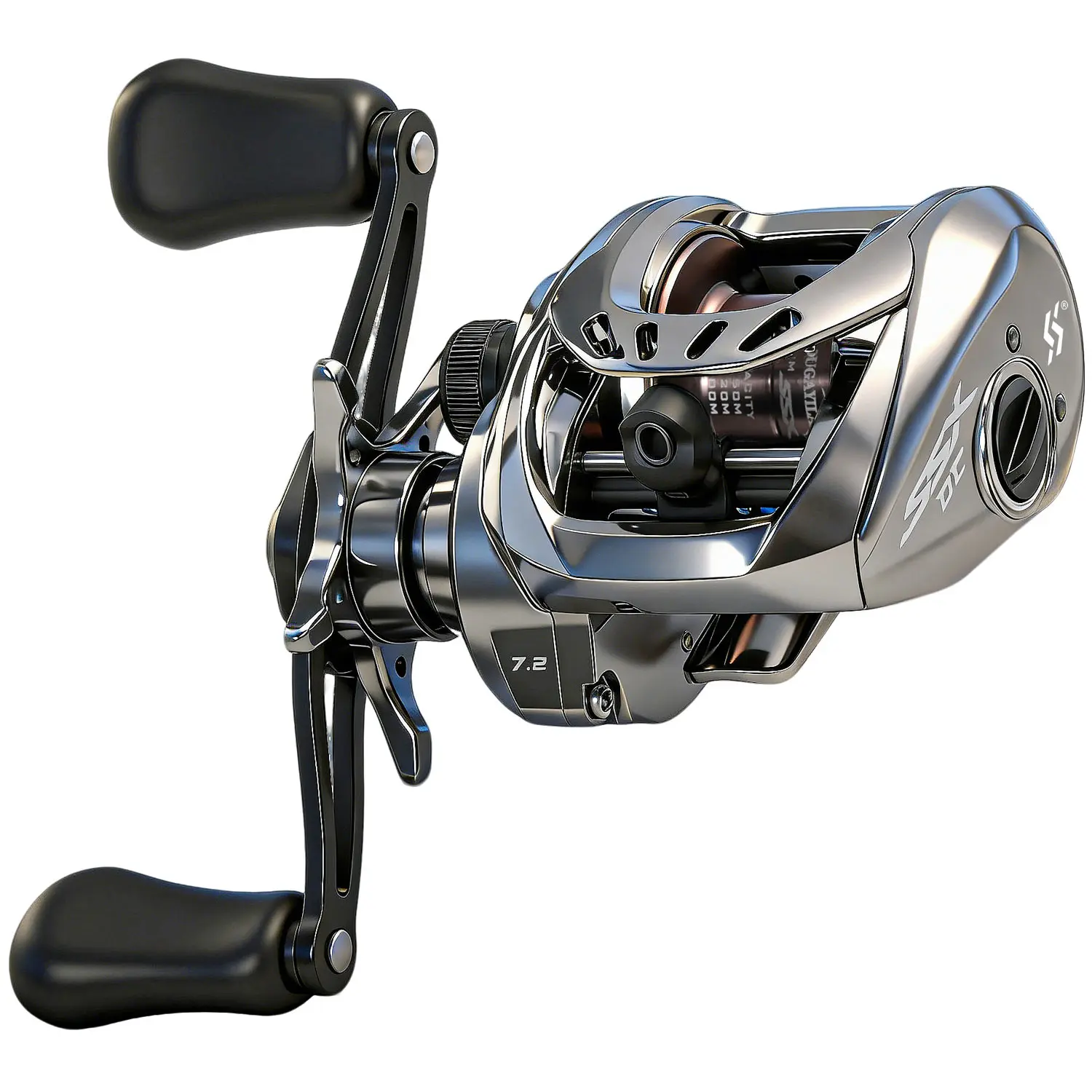 Sougayilang SSX DC Electronic Brake Baitcasting Reel 7.2:1 10kg Drag Anti-Backlash Long Cast CNC Spool 4+1BB Fishing Reel
