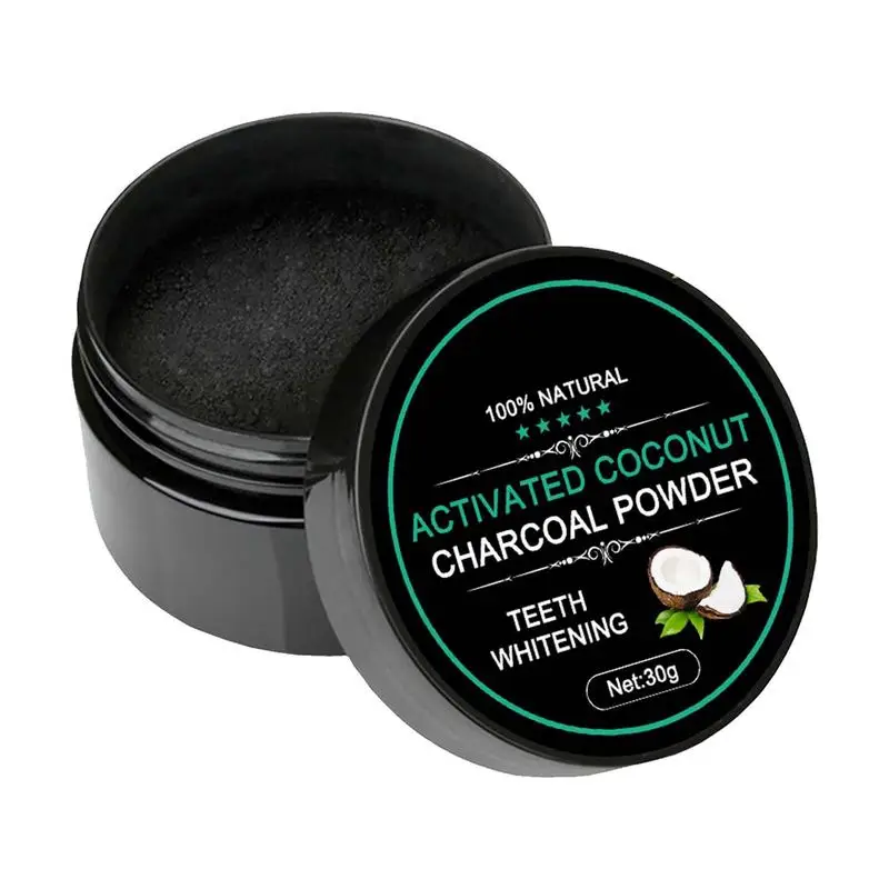 

Charcoal Toothpaste Powder Coconut Teeth Whitener Activated Charcoal Powder with Bamboo Toothbrush Teeth Whitening Powder